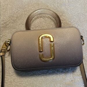 Marc Jacobs Taupe Crossbody Bag with Gold Logo